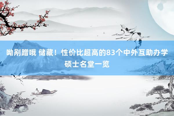 呦剐蹭哦 储藏！性价比超高的83个中外互助办学硕士名堂一览