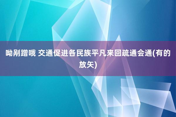 呦剐蹭哦 交通促进各民族平凡来回疏通会通(有的放矢)