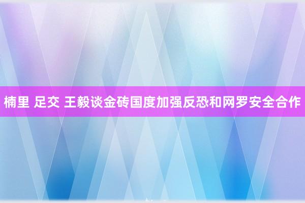 楠里 足交 王毅谈金砖国度加强反恐和网罗安全合作