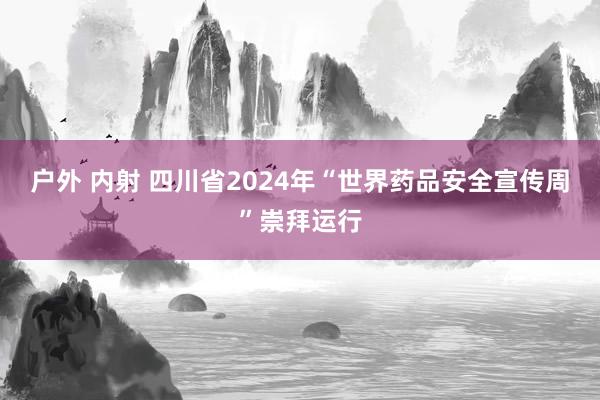 户外 内射 四川省2024年“世界药品安全宣传周”崇拜运行