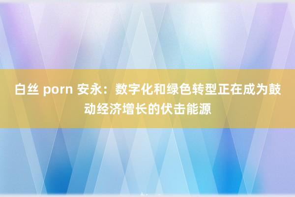 白丝 porn 安永：数字化和绿色转型正在成为鼓动经济增长的伏击能源