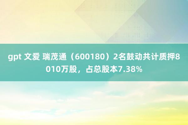 gpt 文爱 瑞茂通（600180）2名鼓动共计质押8010万股，占总股本7.38%