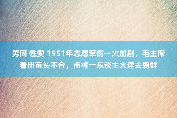 男同 性愛 1951年志愿军伤一火加剧，毛主席看出苗头不合，点将一东谈主火速去朝鲜