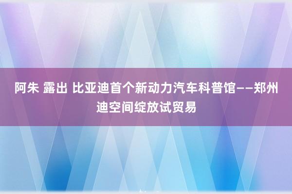 阿朱 露出 比亚迪首个新动力汽车科普馆——郑州迪空间绽放试贸易