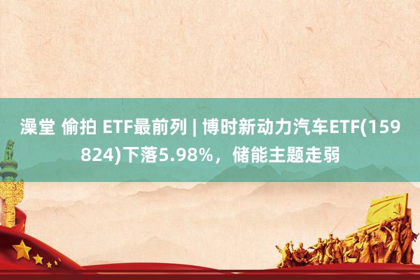 澡堂 偷拍 ETF最前列 | 博时新动力汽车ETF(159824)下落5.98%，储能主题走弱