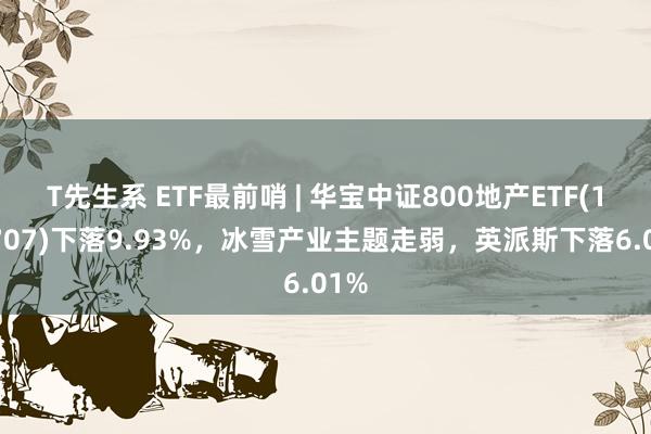 T先生系 ETF最前哨 | 华宝中证800地产ETF(159707)下落9.93%，冰雪产业主题走弱，英派斯下落6.01%