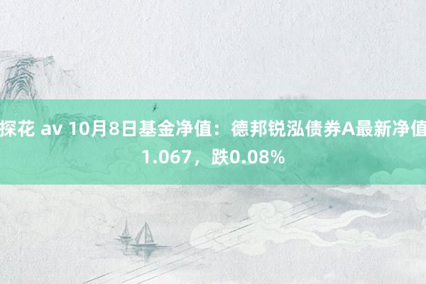 探花 av 10月8日基金净值：德邦锐泓债券A最新净值1.067，跌0.08%