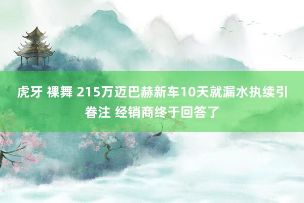 虎牙 裸舞 215万迈巴赫新车10天就漏水执续引眷注 经销商终于回答了