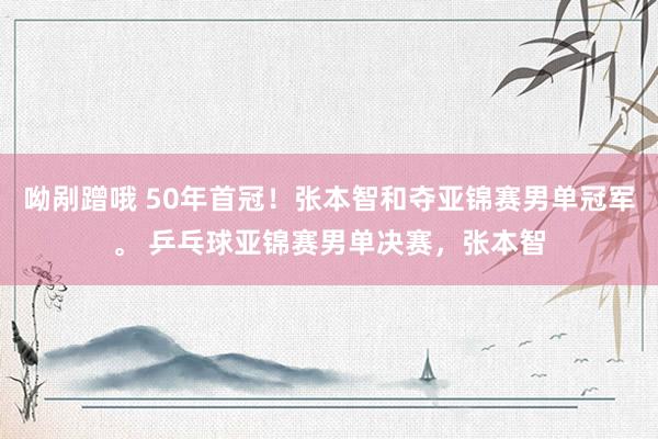 呦剐蹭哦 50年首冠！张本智和夺亚锦赛男单冠军。 乒乓球亚锦赛男单决赛，张本智