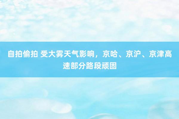 自拍偷拍 受大雾天气影响，京哈、京沪、京津高速部分路段顽固