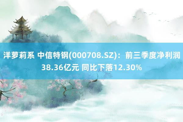 洋萝莉系 中信特钢(000708.SZ)：前三季度净利润38.36亿元 同比下落12.30%