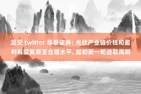 足交 twitter 华泰证券: 光伏产业链价钱和盈利有望复原至合理水平， 起初新一轮进取周期