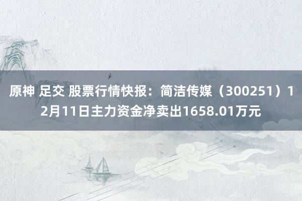 原神 足交 股票行情快报：简洁传媒（300251）12月11日主力资金净卖出1658.01万元