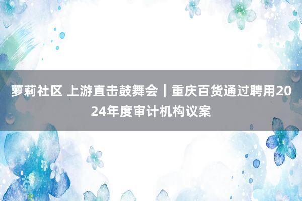 萝莉社区 上游直击鼓舞会｜重庆百货通过聘用2024年度审计机构议案