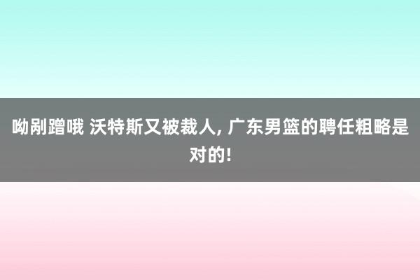 呦剐蹭哦 沃特斯又被裁人， 广东男篮的聘任粗略是对的!