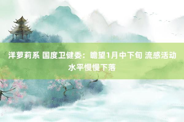 洋萝莉系 国度卫健委：瞻望1月中下旬 流感活动水平慢慢下落